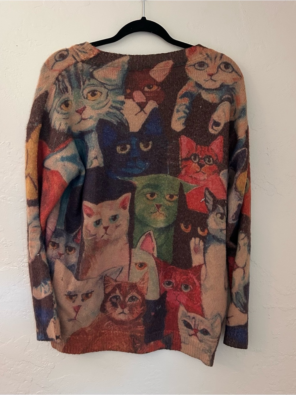 Women’s Multicolor Cat Print Sweater
